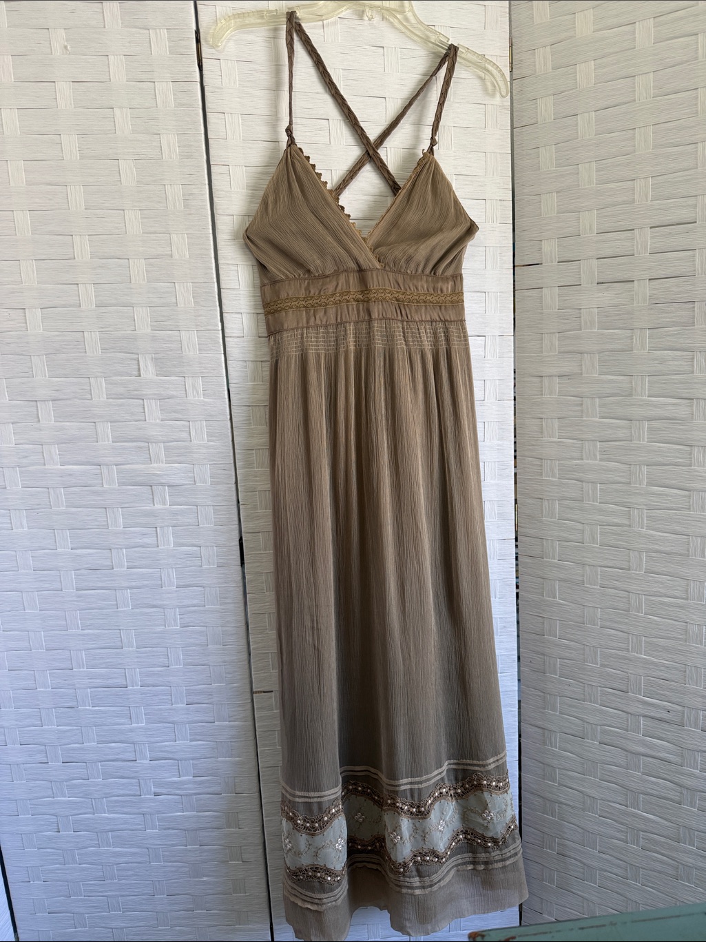 Hale Bob Women's Sleeveless V-Neck Maxi Dress In Taupe, Size Xs
